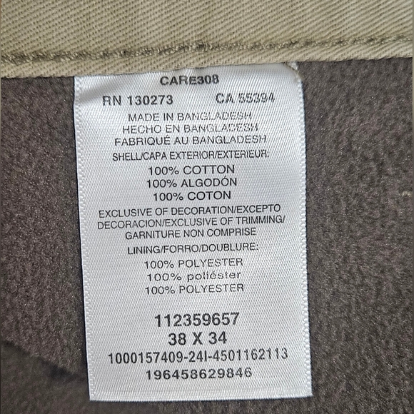 Wrangler Five Star Heritage Relaxed Fit cargo pants with fleece lining for men - Picture 9 of 16